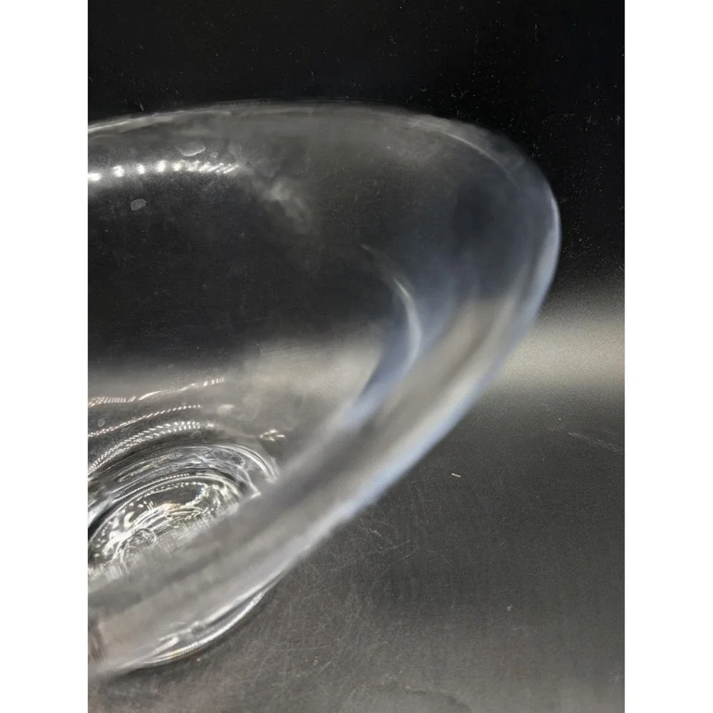 Simon‎ Pearce Clear Glass Centerpiece Console Bowl Pedestal Base 13